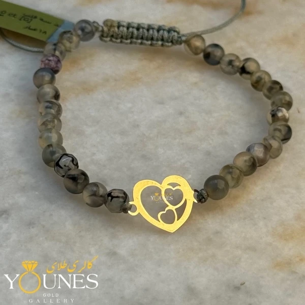 دستبند قلب تو قلبی طلا لیزری